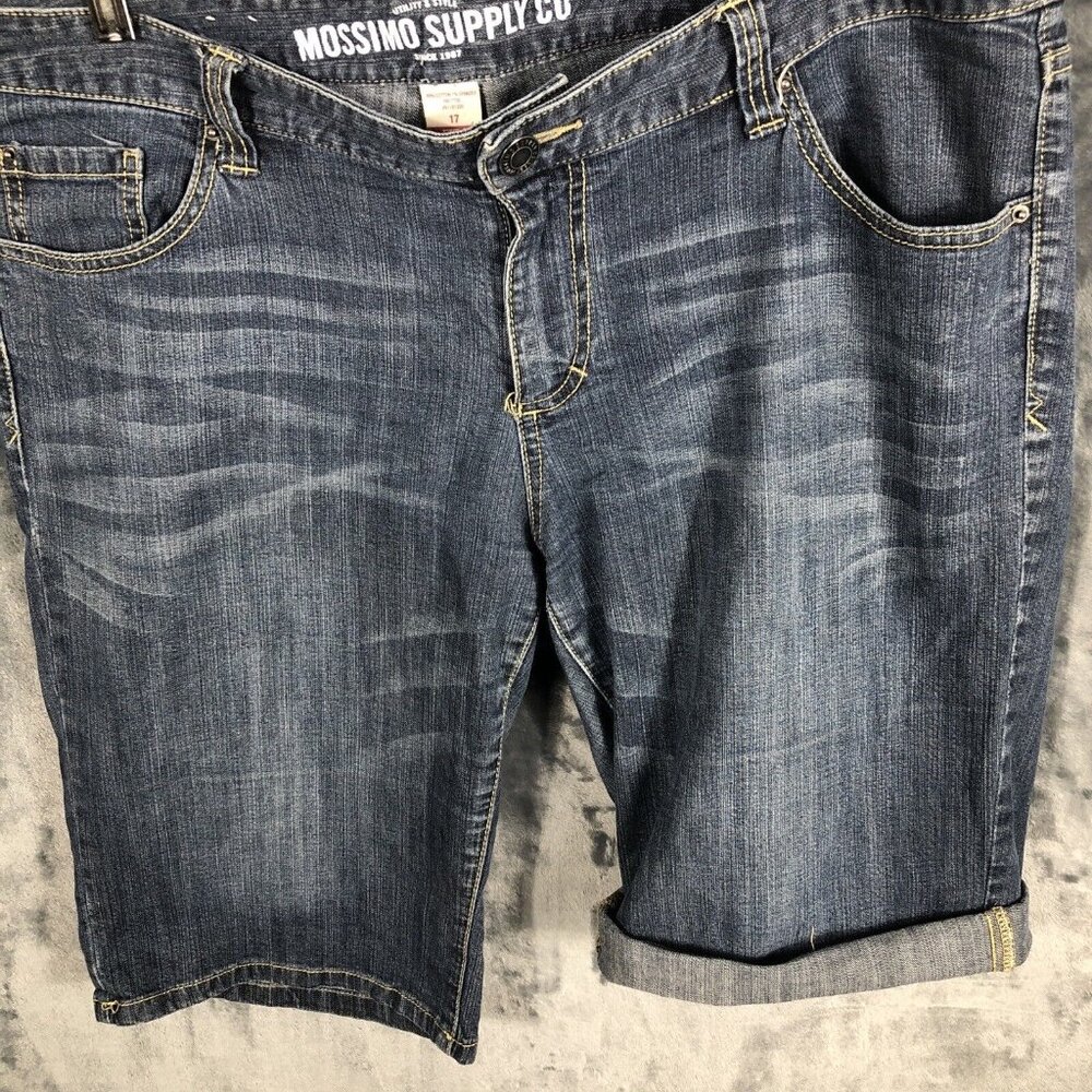 Mossimo Denim Bermuda Shorts Women’s Size Adult 17 Distressed Stretch Fit 6 - Picture 9 of 16